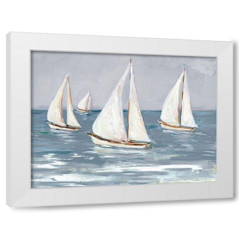 Sailing Calm Waters I White Modern Wood Framed Art Print by DeRice, Julie
