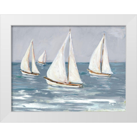 Sailing Calm Waters I White Modern Wood Framed Art Print by DeRice, Julie