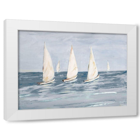 Sailing Calm Waters  II White Modern Wood Framed Art Print by DeRice, Julie