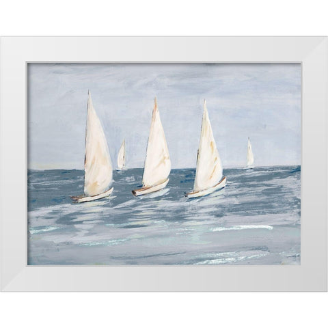 Sailing Calm Waters  II White Modern Wood Framed Art Print by DeRice, Julie