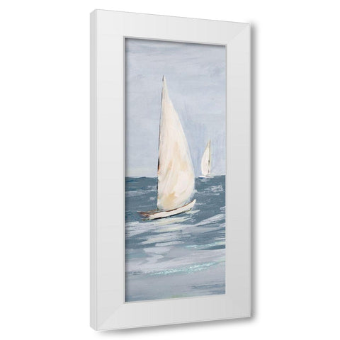 Sailing along White Modern Wood Framed Art Print by DeRice, Julie