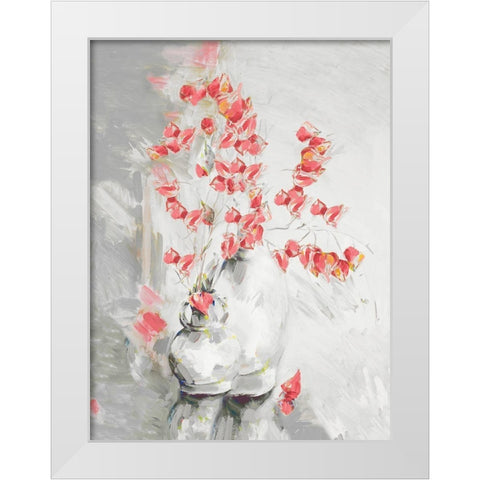 Red Roses II White Modern Wood Framed Art Print by French-Roussia, Heather A.