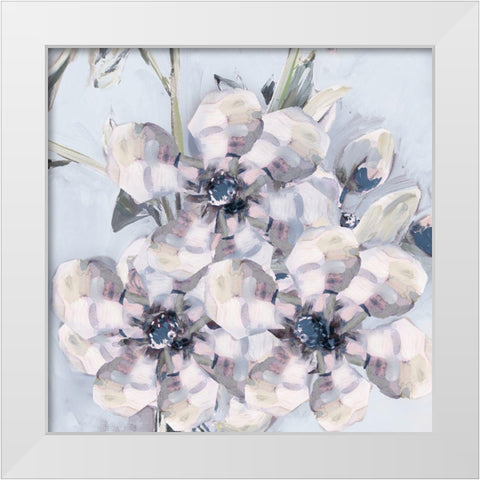 Bunched Flowers I White Modern Wood Framed Art Print by French-Roussia, Heather A.