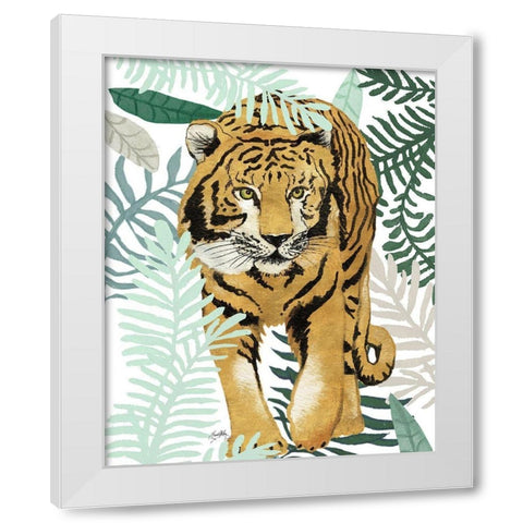 Jungle Tiger I White Modern Wood Framed Art Print by Medley, Elizabeth