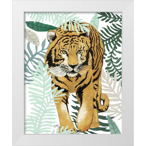 Jungle Tiger I White Modern Wood Framed Art Print by Medley, Elizabeth