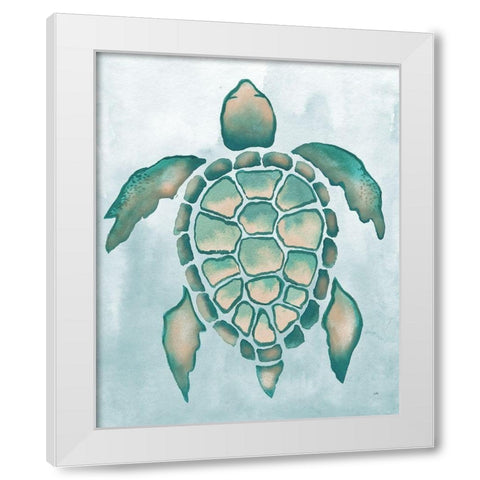 Aquatic Turtle I White Modern Wood Framed Art Print by Medley, Elizabeth