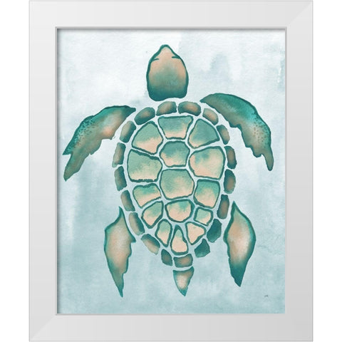 Aquatic Turtle I White Modern Wood Framed Art Print by Medley, Elizabeth