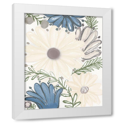 Hidden Floral I White Modern Wood Framed Art Print by Medley, Elizabeth