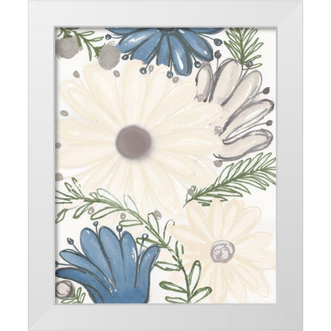 Hidden Floral I White Modern Wood Framed Art Print by Medley, Elizabeth