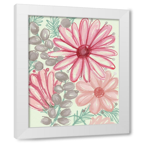 Color Burst Blooms II White Modern Wood Framed Art Print by Medley, Elizabeth