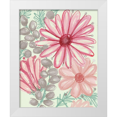 Color Burst Blooms II White Modern Wood Framed Art Print by Medley, Elizabeth