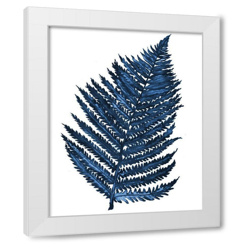 Blue Fern II White Modern Wood Framed Art Print by Medley, Elizabeth