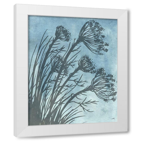 Tall Grasses on Blue II White Modern Wood Framed Art Print by Medley, Elizabeth