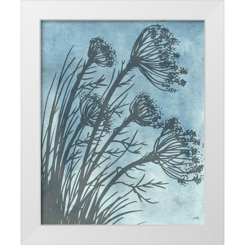 Tall Grasses on Blue II White Modern Wood Framed Art Print by Medley, Elizabeth