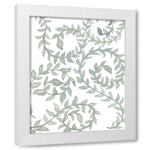 Floral Shades of Gray I White Modern Wood Framed Art Print by Medley, Elizabeth