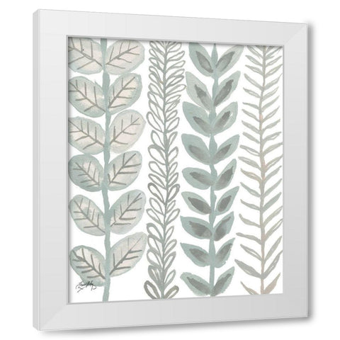 Floral Shades of Gray II White Modern Wood Framed Art Print by Medley, Elizabeth