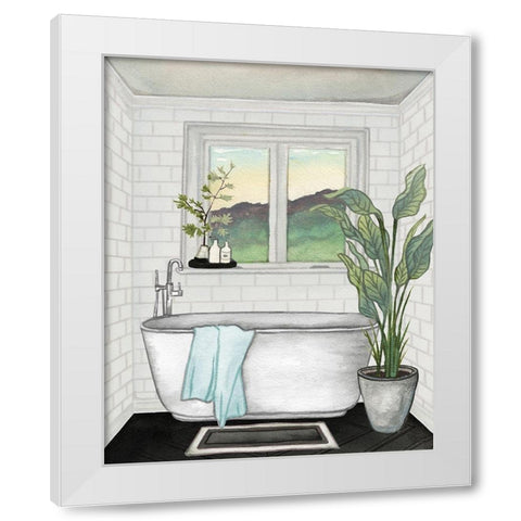 Modern Black and White Bath I White Modern Wood Framed Art Print by Medley, Elizabeth