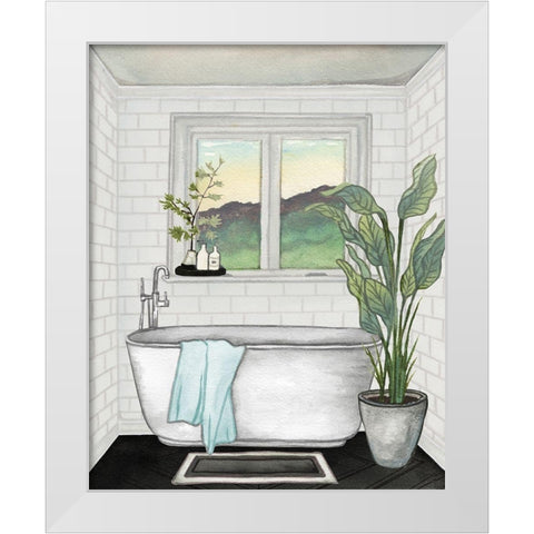 Modern Black and White Bath I White Modern Wood Framed Art Print by Medley, Elizabeth