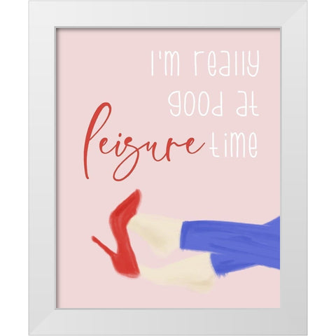 Leisure Time White Modern Wood Framed Art Print by Quach, Anna