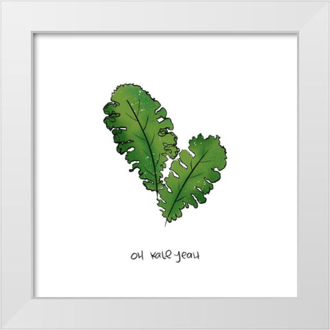 Oh Kale Yeah White Modern Wood Framed Art Print by Quach, Anna