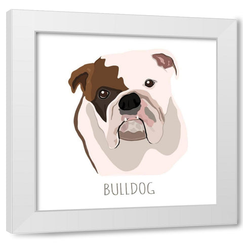 Bull Dog White Modern Wood Framed Art Print by Torres, Melanie