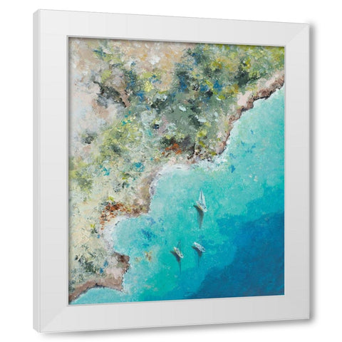 Playa Escondida from Above White Modern Wood Framed Art Print by Pinto, Patricia