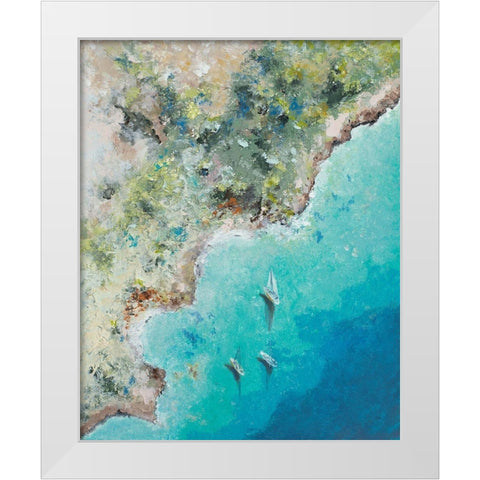 Playa Escondida from Above White Modern Wood Framed Art Print by Pinto, Patricia