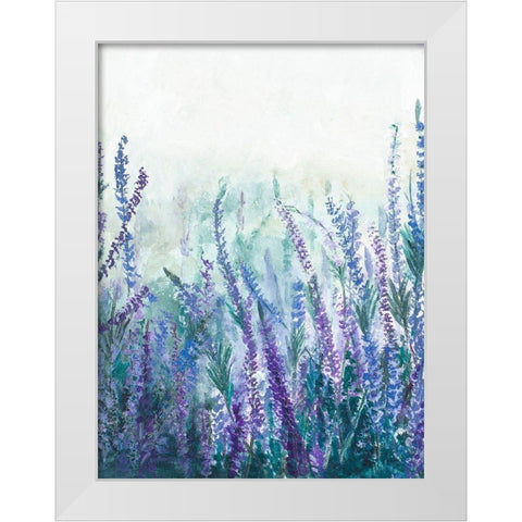 Lavender Garden I White Modern Wood Framed Art Print by Pinto, Patricia