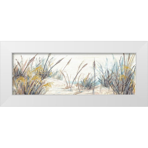 Tall Beach Grass Panel White Modern Wood Framed Art Print by Pinto, Patricia