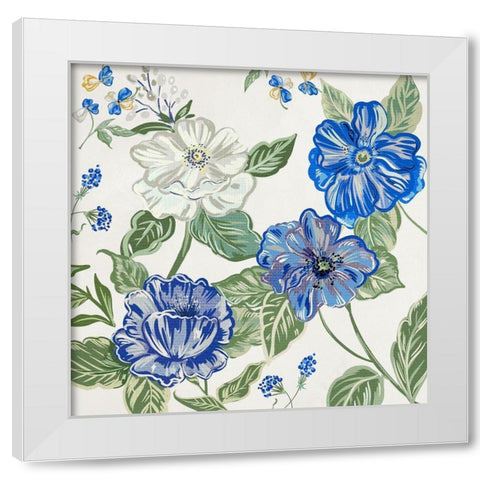 Italian Floral Theme I White Modern Wood Framed Art Print by Del Sol, Ani