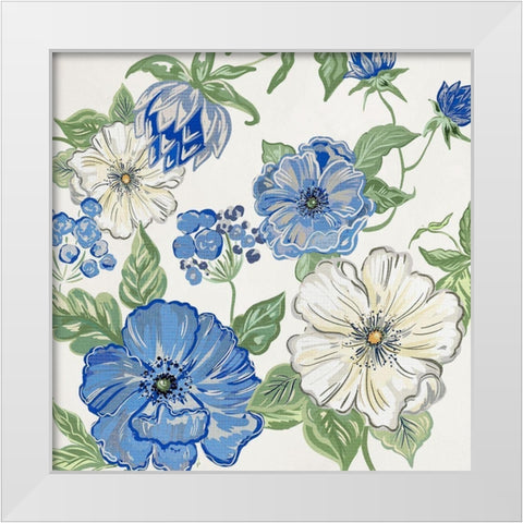 Italian Floral Theme II White Modern Wood Framed Art Print by Del Sol, Ani