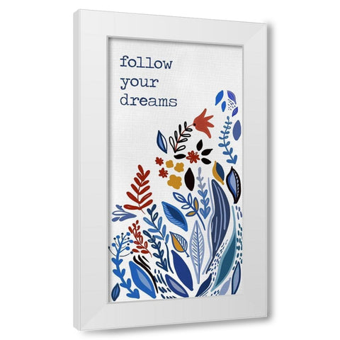 Follow you Dreams White Modern Wood Framed Art Print by Del Sol, Ani