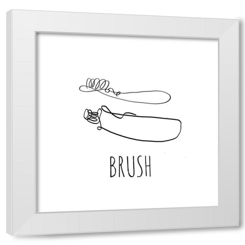 Brush White Modern Wood Framed Art Print by Quach, Anna