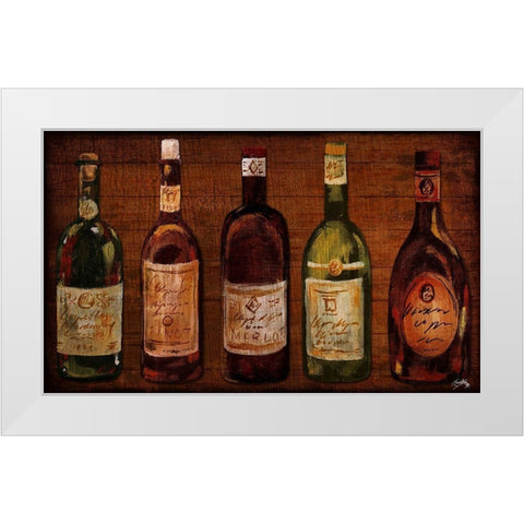 Wine Row White Modern Wood Framed Art Print by Medley, Elizabeth