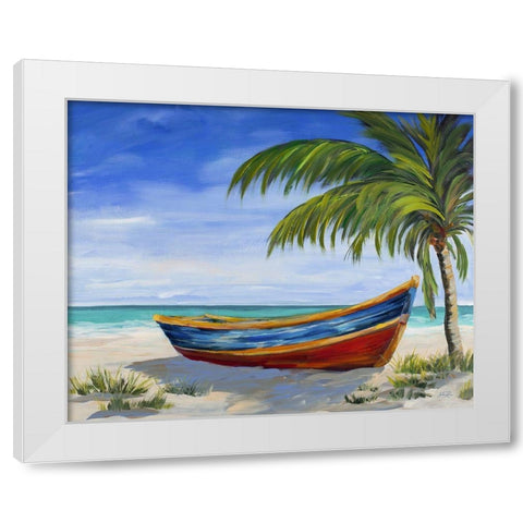 Run Ashore White Modern Wood Framed Art Print by DeRice, Julie