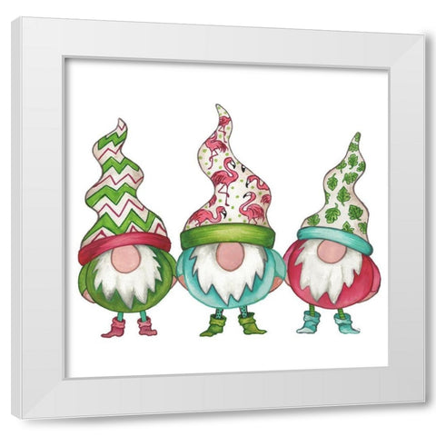 Tropical Gnomes White Modern Wood Framed Art Print by Medley, Elizabeth
