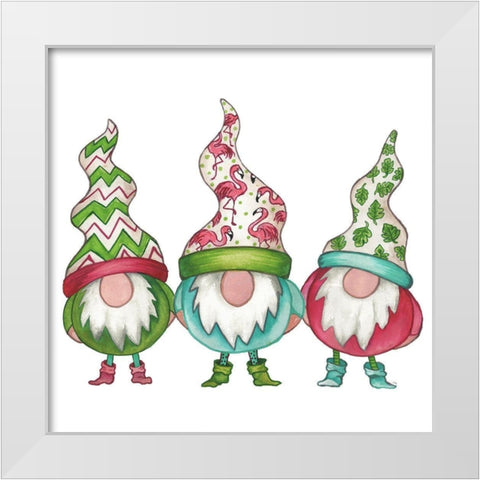 Tropical Gnomes White Modern Wood Framed Art Print by Medley, Elizabeth