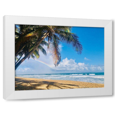 Under the Palms White Modern Wood Framed Art Print by Acosta