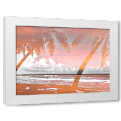 Two Palms White Modern Wood Framed Art Print by Acosta