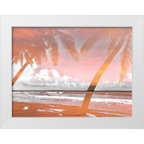 Two Palms White Modern Wood Framed Art Print by Acosta