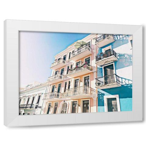 Balcony View White Modern Wood Framed Art Print by Acosta