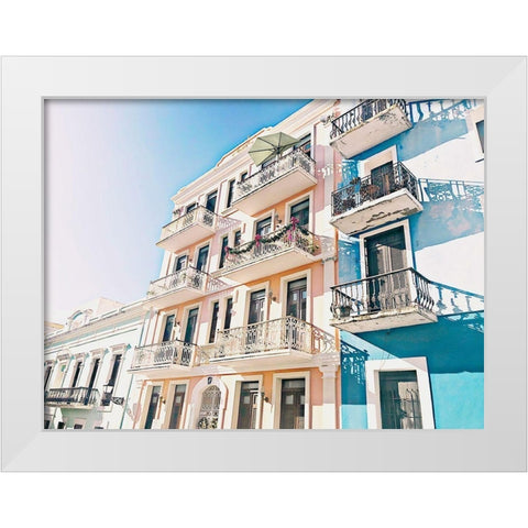 Balcony View White Modern Wood Framed Art Print by Acosta