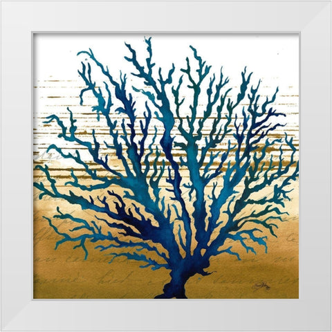 Coastal Blue II White Modern Wood Framed Art Print by Medley, Elizabeth