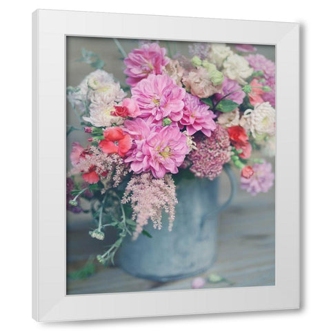 Spring Floral Arrangements White Modern Wood Framed Art Print by Jane, Sarah
