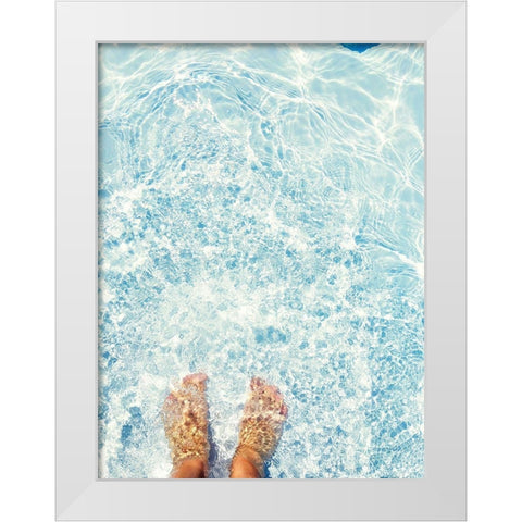 Relaxed Feet White Modern Wood Framed Art Print by Jane, Sarah