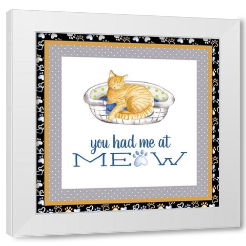 A Cats Life III White Modern Wood Framed Art Print by Metz, Andi
