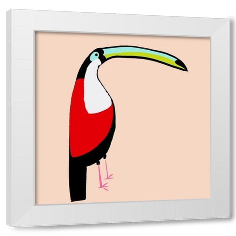 Abstract Toucan White Modern Wood Framed Art Print by Bryant, Susan