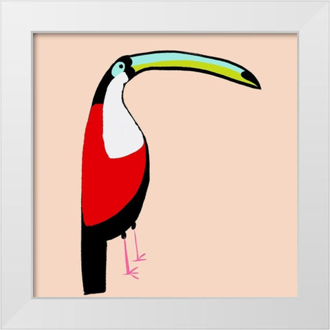 Abstract Toucan White Modern Wood Framed Art Print by Bryant, Susan