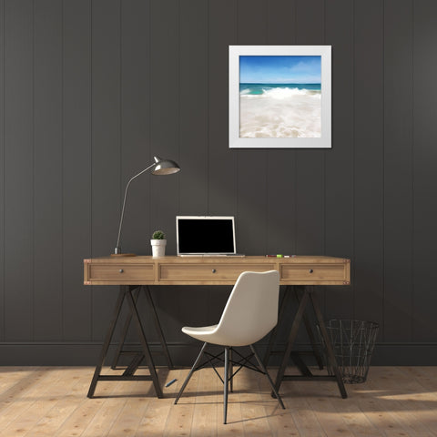 Shore Break I White Modern Wood Framed Art Print by Meneely, Dan