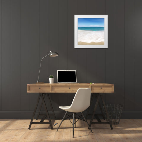 Shore Break II White Modern Wood Framed Art Print by Meneely, Dan